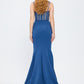 Strapless Bustier Detailed Crepe Evening Dress