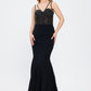 Strapless Bustier Detailed Crepe Evening Dress