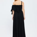 Strapless Collar Neck Strap Sleeveless Evening Dress