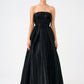 Strapless Collar Princess Cut Long Evening Dress