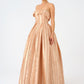 Strapless Collar Princess Cut Long Evening Dress