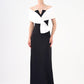 Shawl Strapless Collar Satin Long Evening Dress