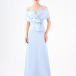 Shawl Strapless Collar Satin Long Evening Dress