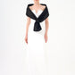 Shawl Strapless Collar Satin Long Evening Dress