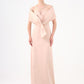 Shawl Strapless Collar Satin Long Evening Dress