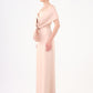 Shawl Strapless Collar Satin Long Evening Dress