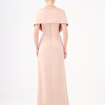 Shawl Strapless Collar Satin Long Evening Dress