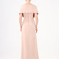 Shawl Strapless Collar Satin Long Evening Dress