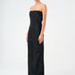 Strapless Collar Stone Long Evening Dress