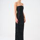 Strapless Collar Stone Long Evening Dress