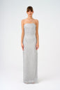 Strapless Collar Stone Long Evening Dress - 9149C