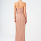 Strapless Collar Stone Long Evening Dress