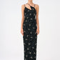 Strappy Seashell Pattern Stone Embroidered Long Evening Dress