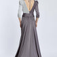 Bicolor Draped Long Evening Dress