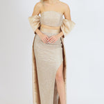 Two Piece Embroidered Long Evening Dress